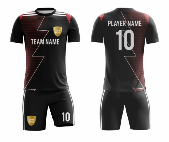 Black Sublimation Custom Soccer Jersey Adult & Youth Unisex