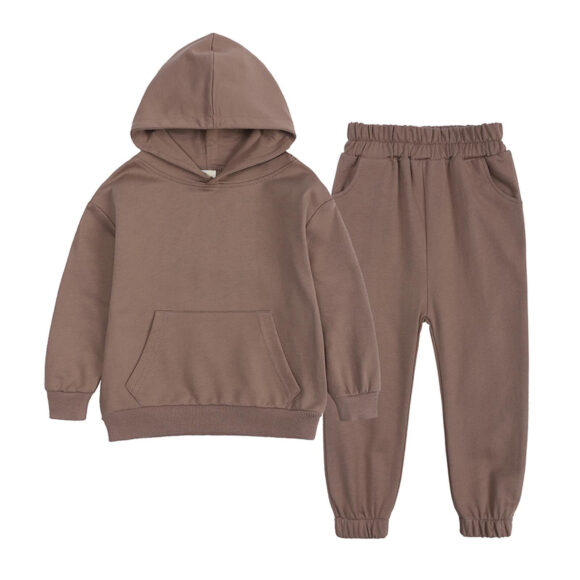 Wholesale Winter Tracksuit Plain Solid Blank Children Unisex Sportswear 2 Piece Set Children's Clothing Kids tracksuit