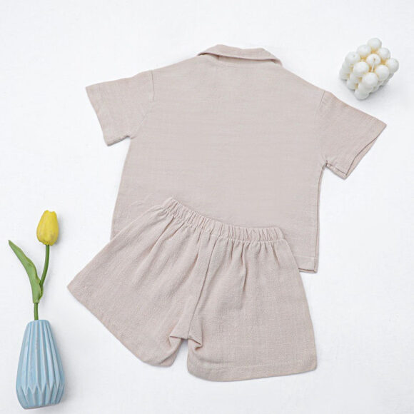 New 2025 Baby Short Sleeve Set Style Summer Loose Soft Round Neck T-shirt Sports Shorts Two-piece Set Boy`s and Girls Clothes - Image 2