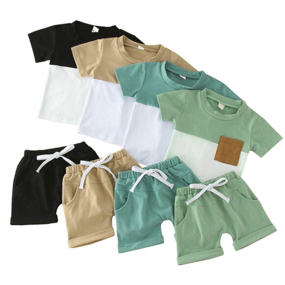 Organic Cotton Kids Shorts and T-shirt Set Custom Kids Clothing Sets for Boys Short Sleeve Outfits for Children Kids 2 Piece Set - Image 7