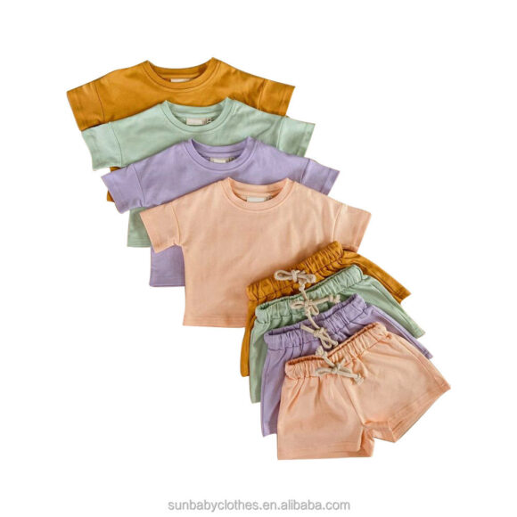 Summer 2pcs Children Sports Style Tracksuits T-shirts and Shorts Baby Kids Clothing Sets T-shirt Suit Short Sleeve Shorts