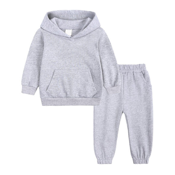 Wholesale Winter Tracksuit Plain Solid Blank Children Unisex Sportswear 2 Piece Set Children's Clothing Kids tracksuit - Image 6