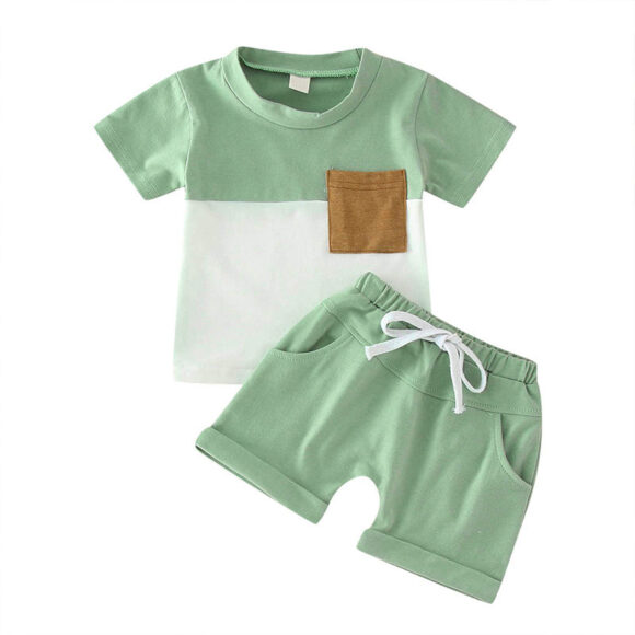 Organic Cotton Kids Shorts and T-shirt Set Custom Kids Clothing Sets for Boys Short Sleeve Outfits for Children Kids 2 Piece Set