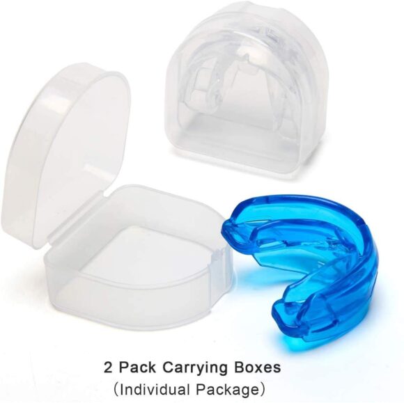 Double Braces Mouth Guard, Sports Athletic Mouth Guards Youth Mouthguard for Upper and Lower Teeth Protection No Boiling Required - Image 5