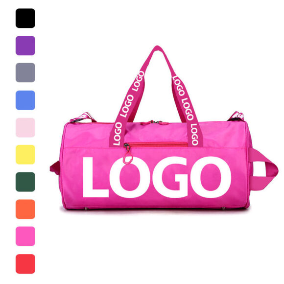 Wholesale Custom Fashion Logo Foldable Sports Gym Women Men Waterproof Travel Duffel Bag Pink Duffel Bag - Image 2