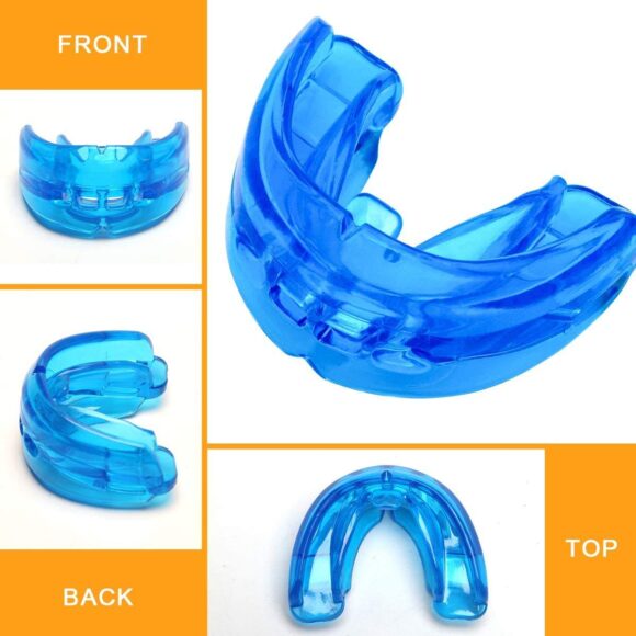 Double Braces Mouth Guard, Sports Athletic Mouth Guards Youth Mouthguard for Upper and Lower Teeth Protection No Boiling Required - Image 3