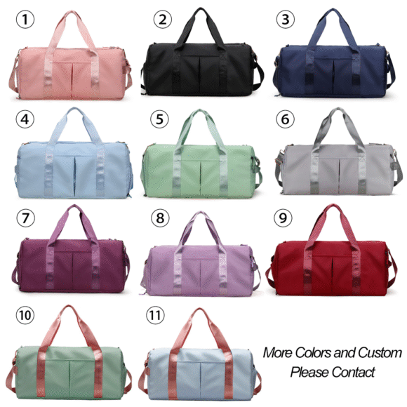 New Arrivals Custom Nylon Portable Durable Travel Gym Exercise Bag Waterproof Sports Bag with Logo Duffel Bag - Image 2