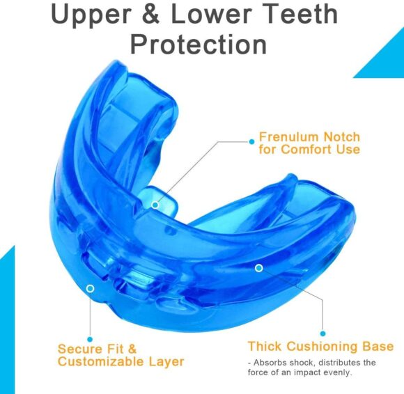 Double Braces Mouth Guard, Sports Athletic Mouth Guards Youth Mouthguard for Upper and Lower Teeth Protection No Boiling Required - Image 6