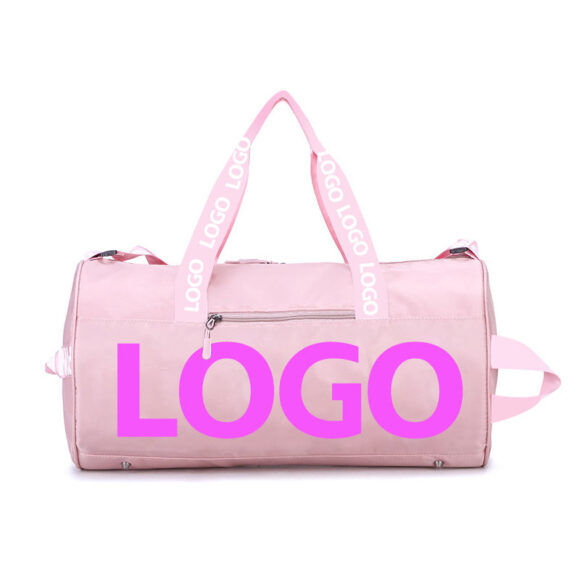 Wholesale Custom Fashion Logo Foldable Sports Gym Women Men Waterproof Travel Duffel Bag Pink Duffel Bag - Image 5