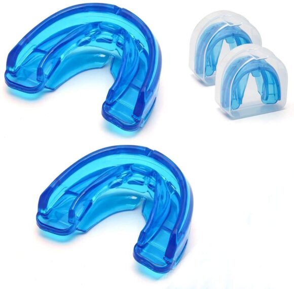 Double Braces Mouth Guard, Sports Athletic Mouth Guards Youth Mouthguard for Upper and Lower Teeth Protection No Boiling Required