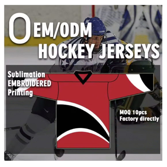 Wholesale Factory Breathable Sports Sweat Wicking Ice Hockey Uniform Custom Sublimated Printing Ice Hockey Jersey Without Logo - Image 3