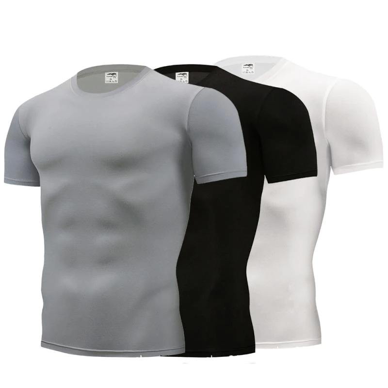 Boxing Mma Compression Quick Dry T-Shirt Men Running Sport Skinny T-Shirt Men Gym Fitness Bodybuilding Workout